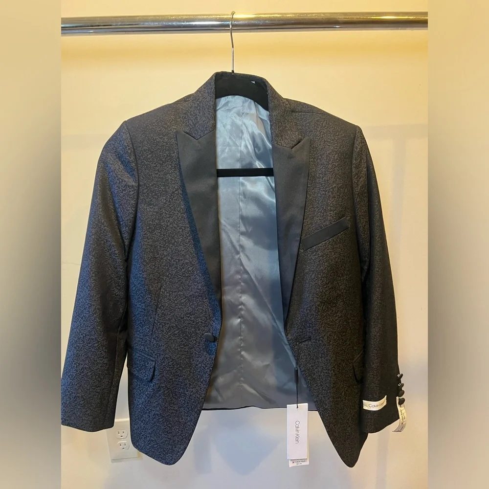 Calvin Klein Charcoal Gray‎ and Black Blazer